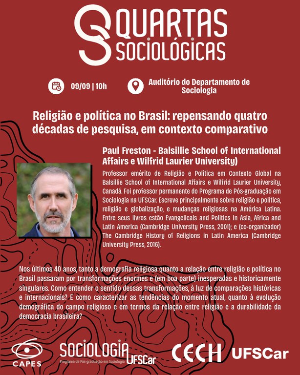 Cartaz Palestra Prof. Paul Freston